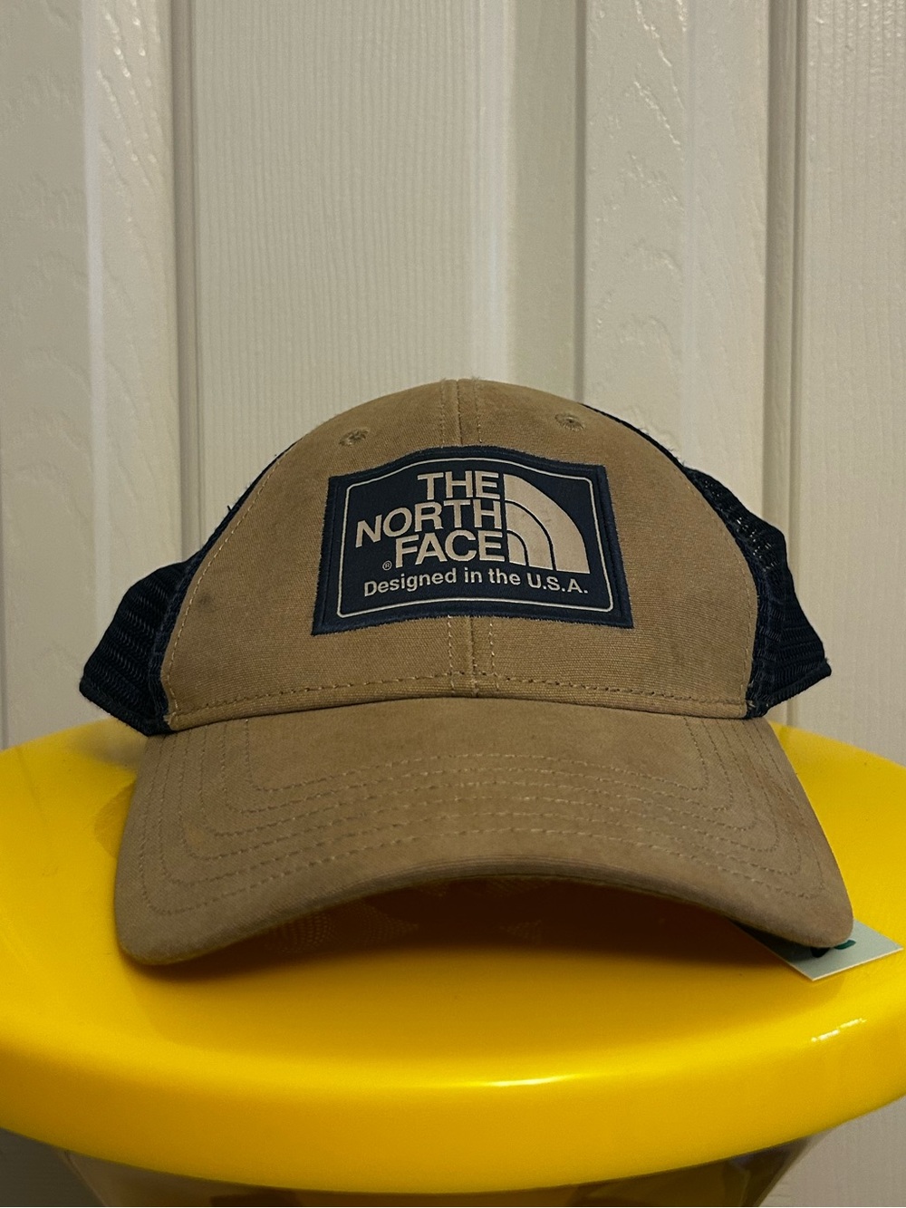 The North Face Khaki and Navy Blue Mesh Trucker Cap